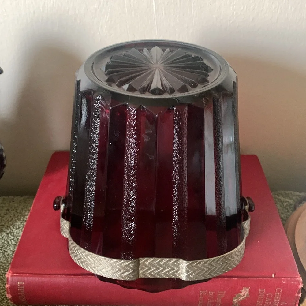 RUBY RED ANCHOR HOCKING VINTAGE ICE BUCKET